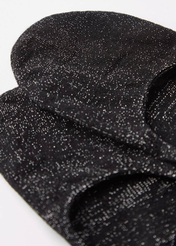 Calzedonia Glitter Bomull Invisible Strumpor Dam Svarta | SE1983PQ