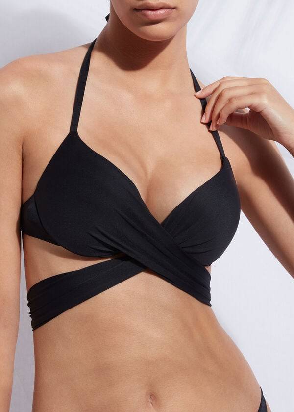 Calzedonia Graduated Push-Up Indonesia Bikinitoppar Dam Svarta | SE2438KI