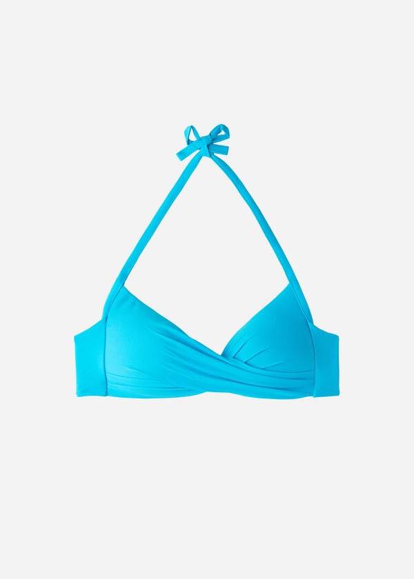 Calzedonia Graduated Soft Crisscross Vadderad Triangle Indonesia Bikinitoppar Dam Turkos | SE2433VD