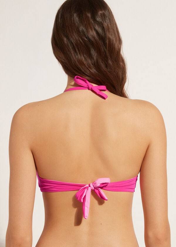 Calzedonia Graduated Soft Crisscross Vadderad Triangle Indonesia Bikinitoppar Dam Rosa | SE2435XF