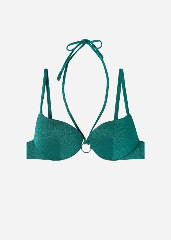 Calzedonia Graduated Vadderad Push Up Hollywood Bikinitoppar Dam Gröna | SE2472PQ