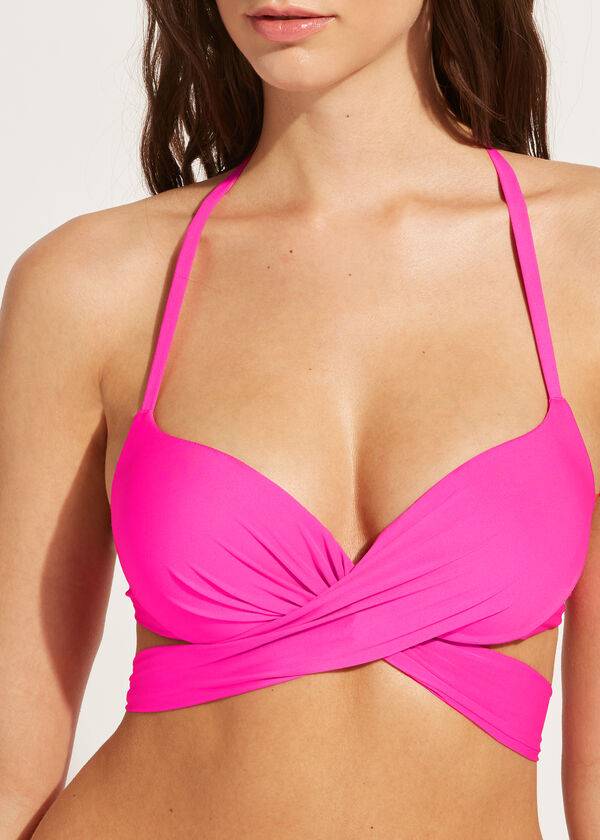 Calzedonia Graduated Vadderad Push Up Indonesia Bikinitoppar Dam Rosa | SE2469DN