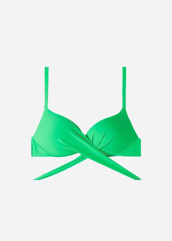 Calzedonia Graduated Vadderad Push Up Indonesia Bikinitoppar Dam Gröna | SE2470SO