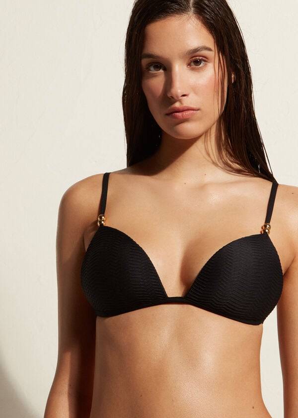 Calzedonia Graduated Vadderad Triangle Casablanca Bikinitoppar Dam Svarta | SE2455QZ