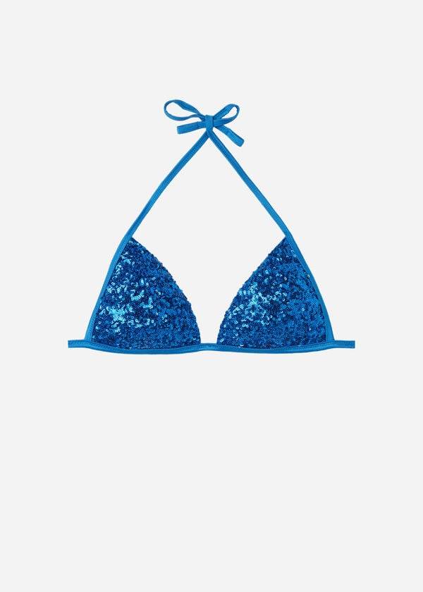 Calzedonia Graduated Vadderad Triangle Cannes Bikinitoppar Dam Blå | SE2456MA