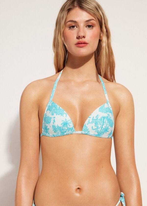 Calzedonia Graduated Vadderad Triangle Sorrento Bikinitoppar Dam Blå | SE2441GL