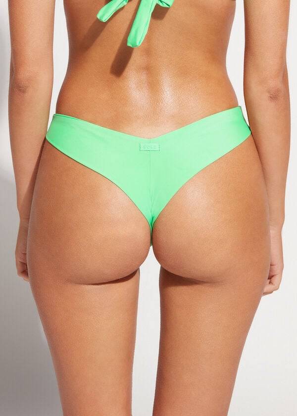 Calzedonia High Cut Brazilian Indonesia Eco Bikiniunderdel Dam Mintgröna | SE2804XF