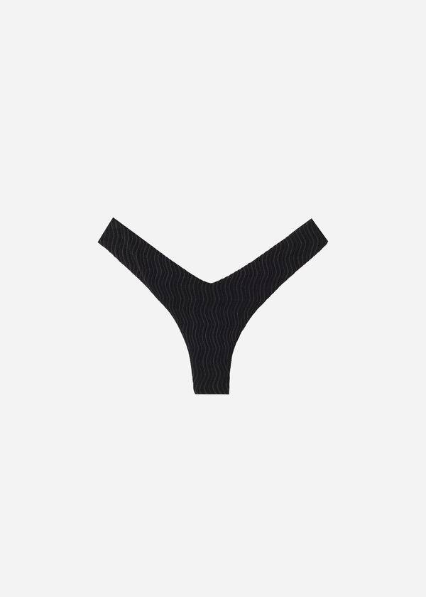 Calzedonia High-Cut Brazilian Mykonos Bikiniunderdel Dam Svarta | SE2743AP