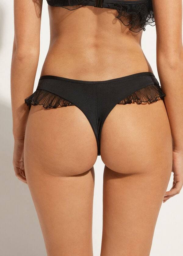 Calzedonia High Cut Brazilian Singapore Bikiniunderdel Dam Svarta | SE2798QZ