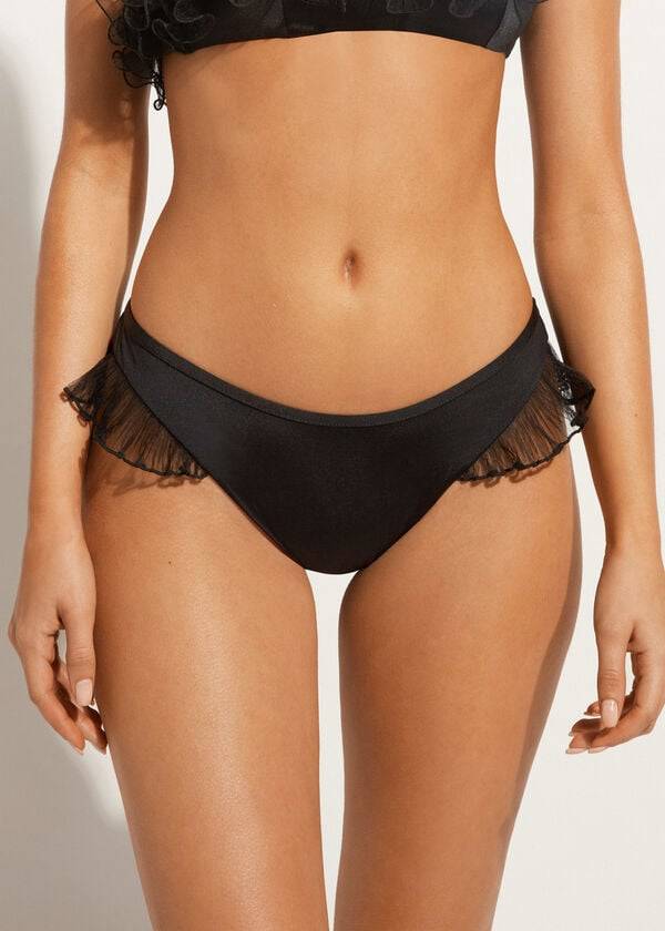 Calzedonia High Cut Brazilian Singapore Bikiniunderdel Dam Svarta | SE2798QZ