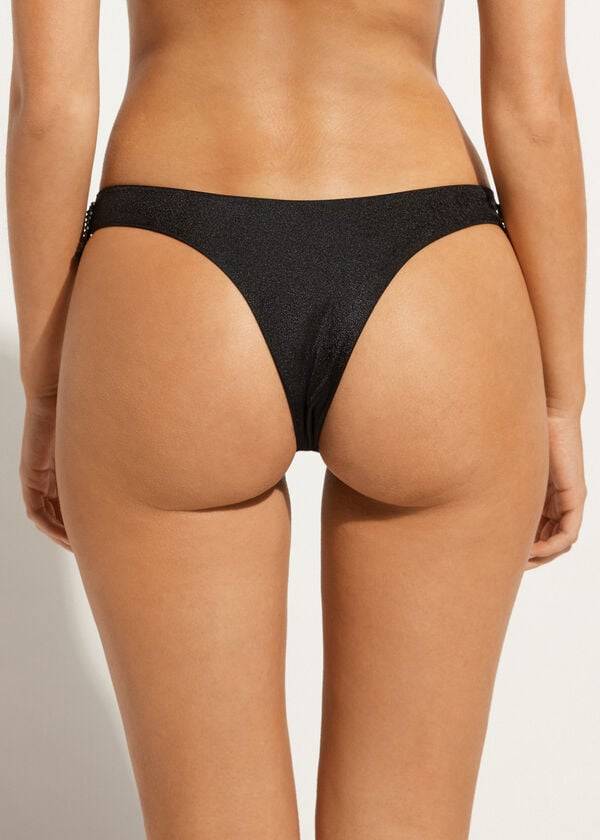 Calzedonia High Cut Brazilian Taipei Bikiniunderdel Dam Svarta | SE2797WY