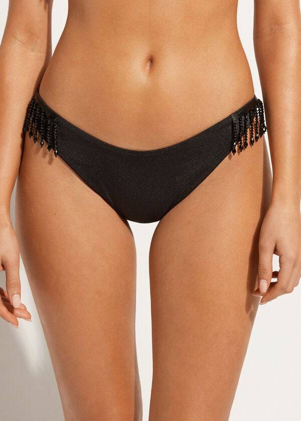 Calzedonia High Cut Brazilian Taipei Bikiniunderdel Dam Svarta | SE2797WY