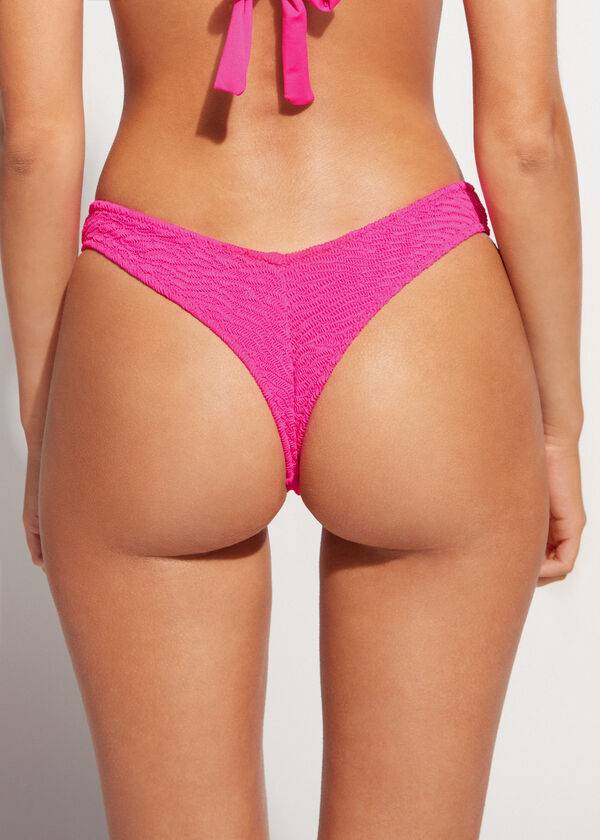 Calzedonia High Cut V-shaped Brazilian Miami Bikiniunderdel Dam Rosa | SE2792UT