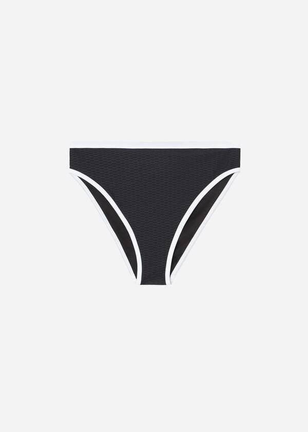 Calzedonia High Midja Coimbra Bikiniunderdel Dam Svarta Vita | SE2769SO