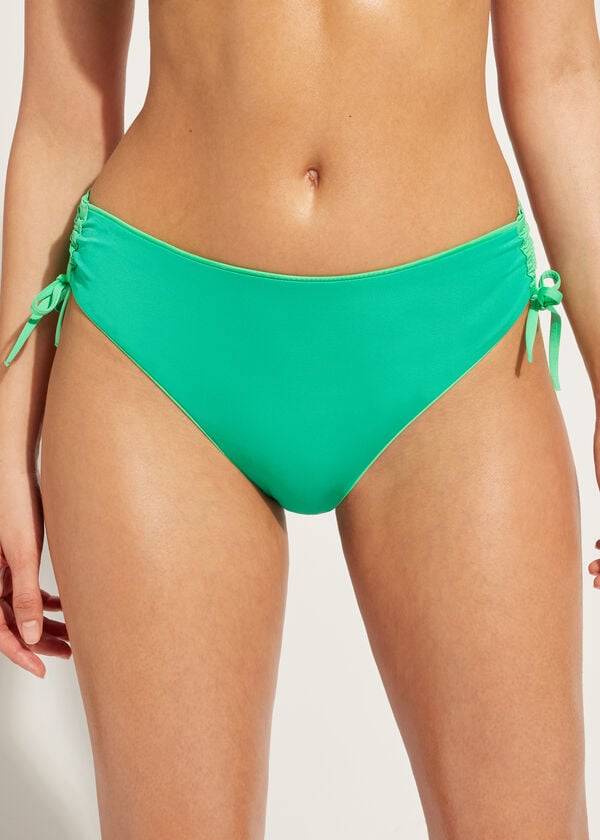 Calzedonia High-Midja Drawstring Indonesia Bikiniunderdel Dam Gröna | SE2735LH