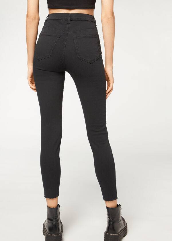 Calzedonia High-Midja Mager Jeans Dam Svarta | SE1590UT