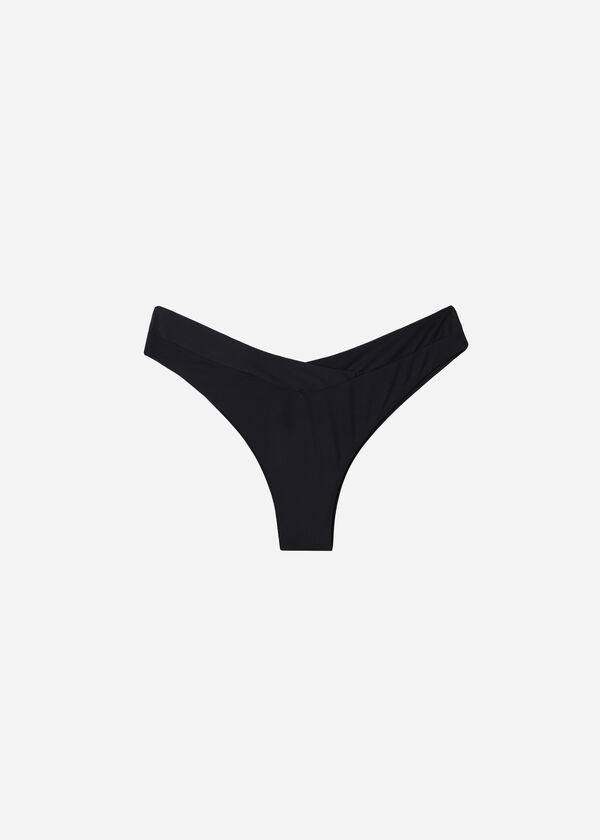 Calzedonia High-Midja V-Cut Brazilian Indonesia Bikiniunderdel Dam Svarta | SE2730BC