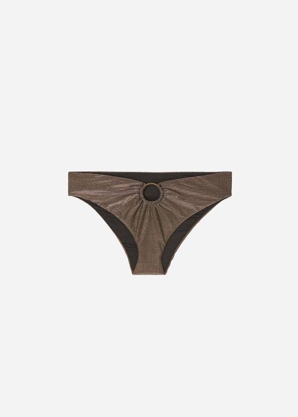 Calzedonia Lamé High Midja Hollywood Bikiniunderdel Dam Svarta | SE2704YU