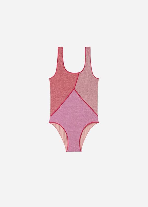 Calzedonia Lamé One Piece Lisbona Baddräkter Barn Rosa | SE1150OR