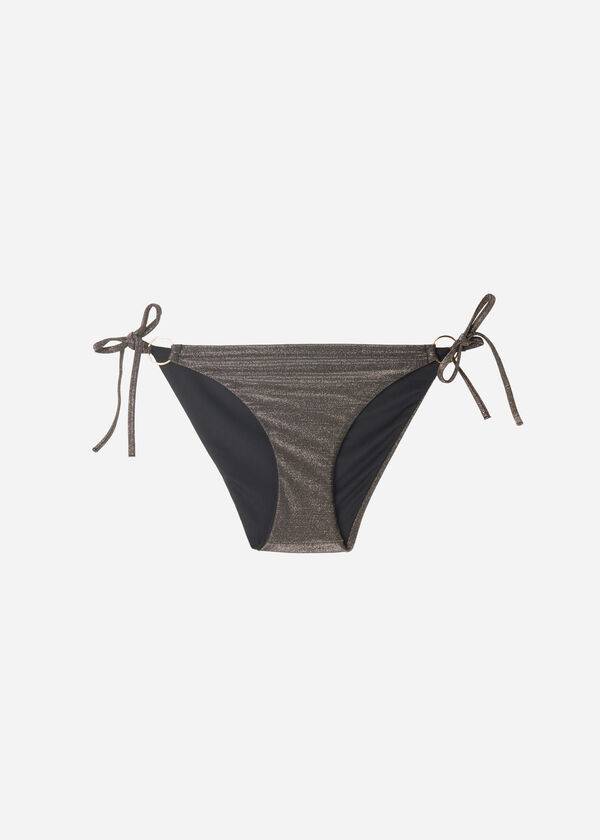 Calzedonia Lamé String Hollywood Bikiniunderdel Dam Svarta | SE2701OR