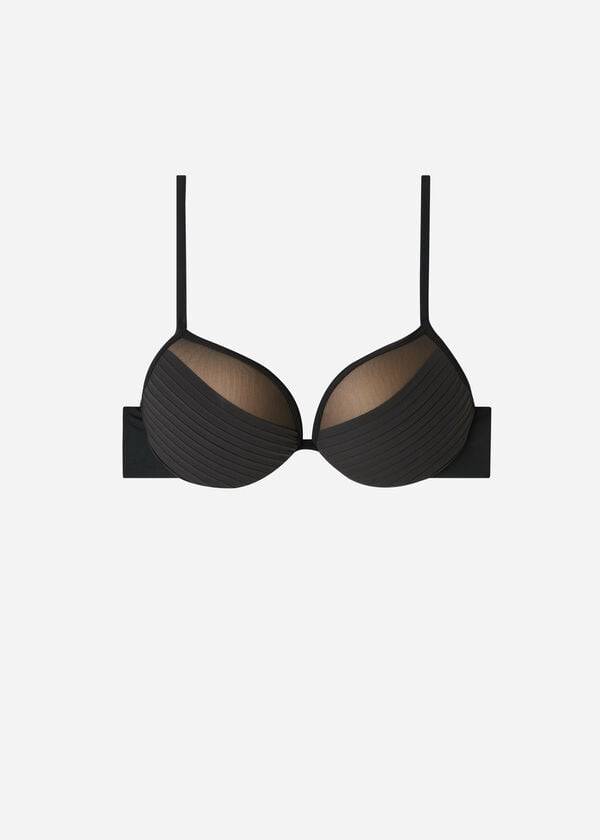 Calzedonia Lightly Vadderad Push-up Tokyo Bikinitoppar Dam Svarta | SE2413JJ