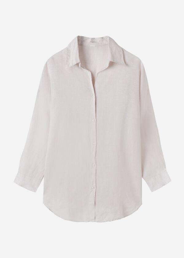 Calzedonia Linen Shirt Cover Ups Dam Beige | SE2094JJ