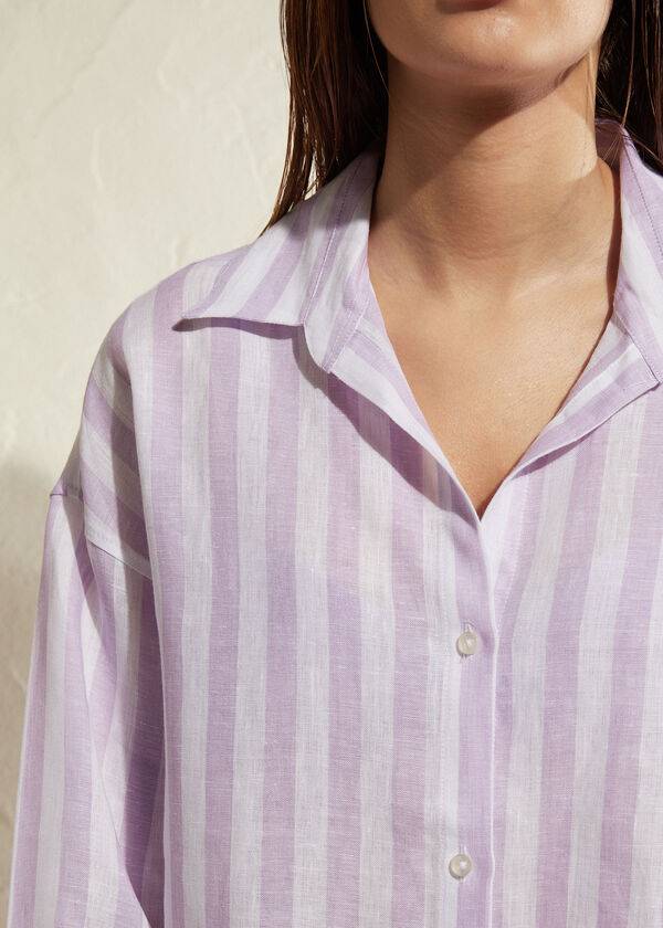 Calzedonia Linen Shirt Cover Ups Dam Lila Vita | SE2105WY