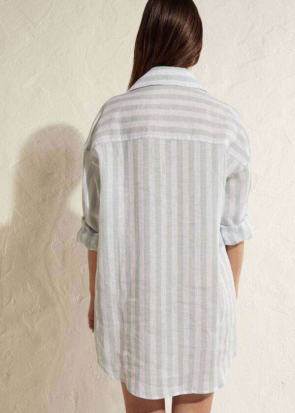 Calzedonia Linen Shirt Cover Ups Dam Turkos Vita | SE2104QZ