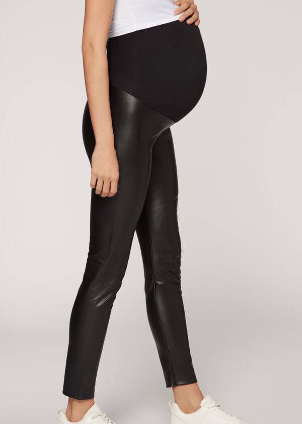 Calzedonia Maternity Coated Thermal Leggings Dam Svarta | SE1445KI