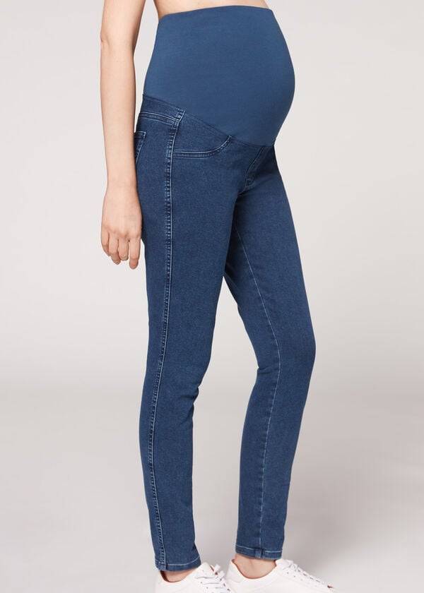 Calzedonia Maternity Jean Sport Leggings Dam Blå | SE1442GL