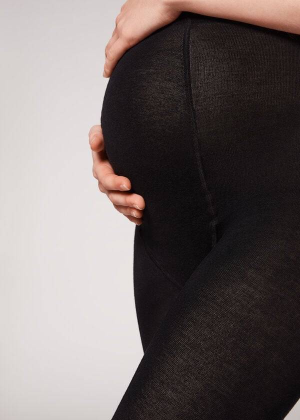 Calzedonia Maternity with Cashmere Strumpbyxor Dam Svarta | SE3184CE