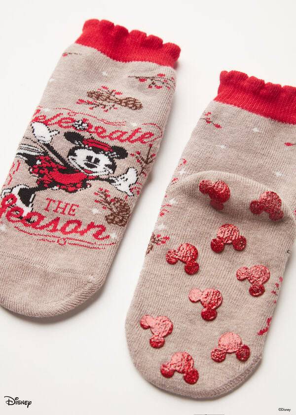 Calzedonia Non-slip Disney Minnie Mouse Christmas Korta Strumpor Barn Bruna | SE1000MA