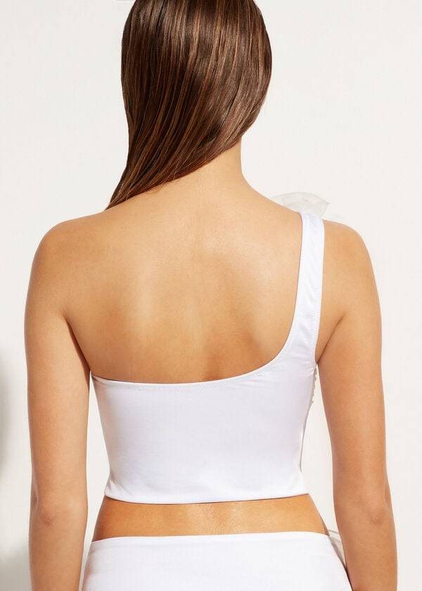 Calzedonia One-Shoulder Bandeau Bora Bora Bikinitoppar Dam Vita | SE2409XF