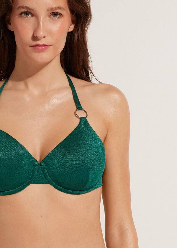 Calzedonia Push Up Hollywood Bikinitoppar Dam Gröna | SE2247FM