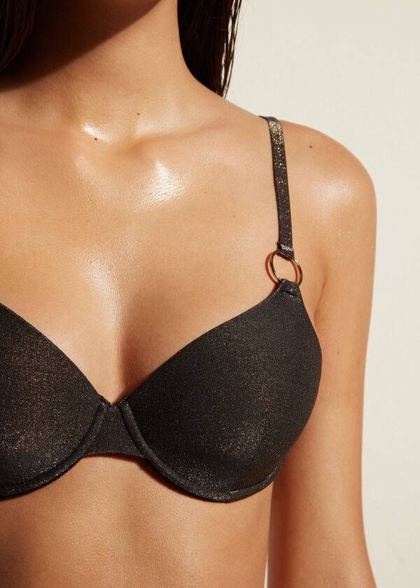 Calzedonia Push Up Hollywood Bikinitoppar Dam Svarta | SE2248GL