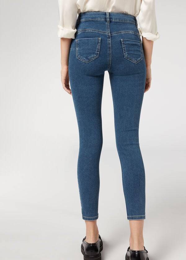 Calzedonia Push-up and soft touch Jeans Dam Blå | SE1581BC