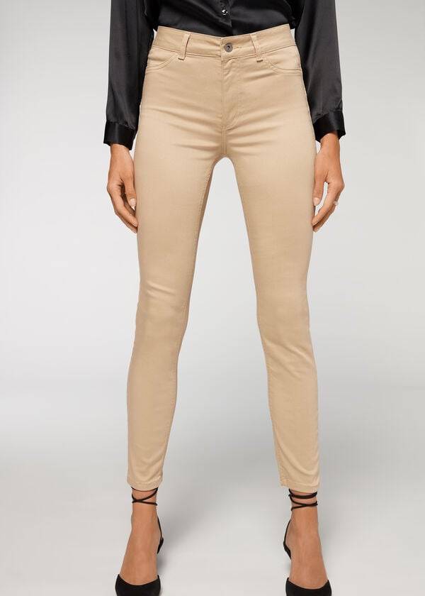 Calzedonia Push-up and soft touch Jeans Dam Beige | SE1585WY