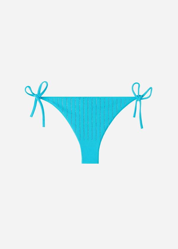 Calzedonia Rhinestone Brazilian String Shanghai Bikiniunderdel Dam Turkos Gröna | SE2673PQ