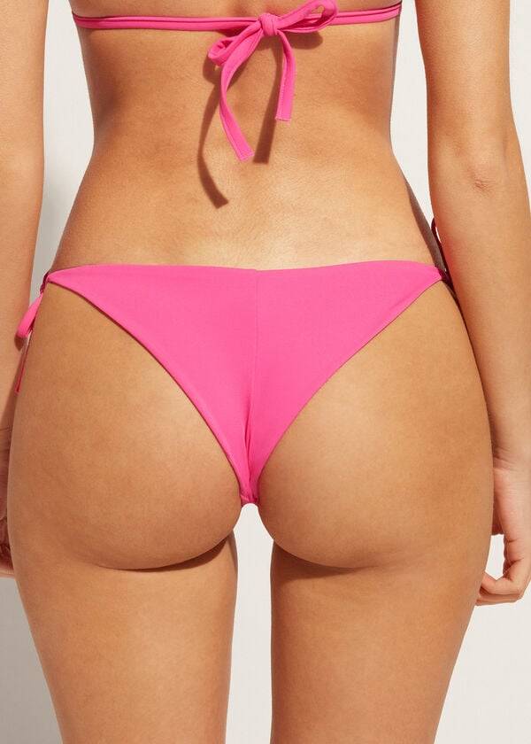 Calzedonia Rhinestone Brazilian String Shanghai Bikiniunderdel Dam Rosa | SE2674OR