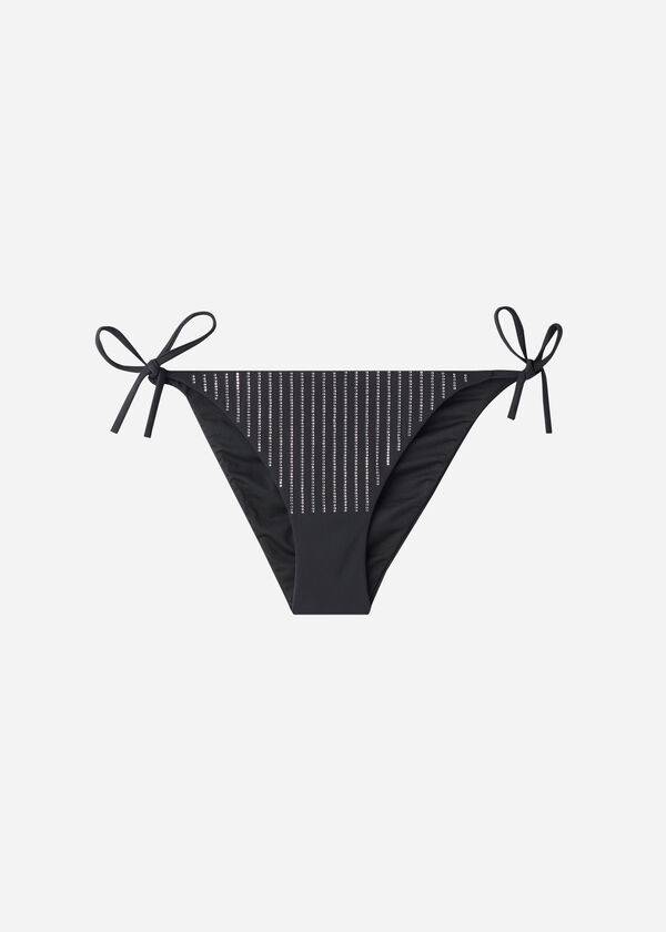 Calzedonia Rhinestone String Shanghai Bikiniunderdel Dam Svarta | SE2667HK