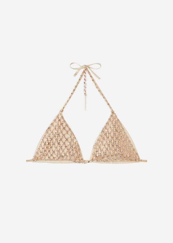 Calzedonia Rhinestone Triangle String Luxor Bikinitoppar Dam Guld | SE2233MA