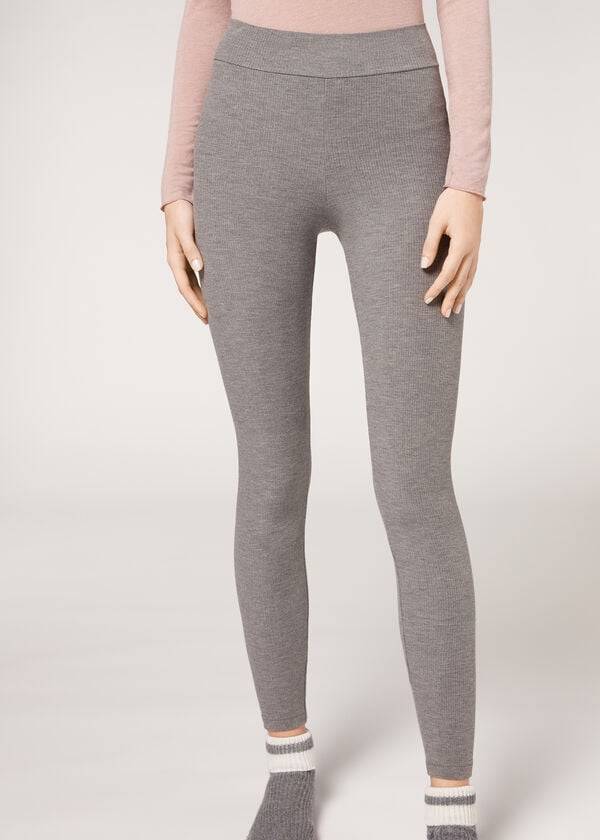 Calzedonia Räfflad with Cashmere Leggings Dam Grå | SE1515PQ