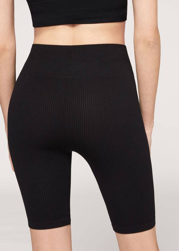 Calzedonia Seamless Gympa Bike Leggings Dam Svarta | SE1513IS