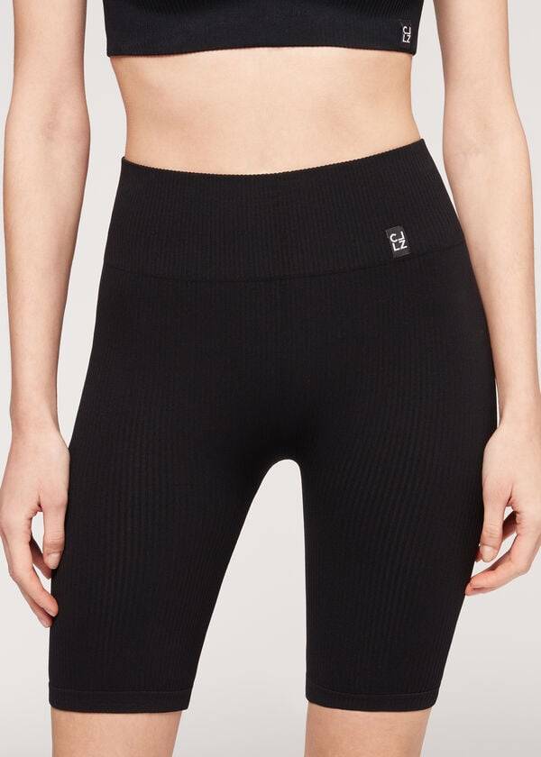 Calzedonia Seamless Gympa Bike Leggings Dam Svarta | SE1513IS