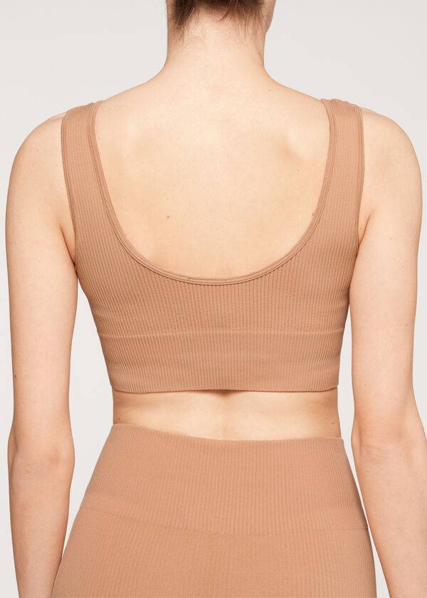 Calzedonia Seamless Räfflad Cover Ups Dam Beige | SE2082TV