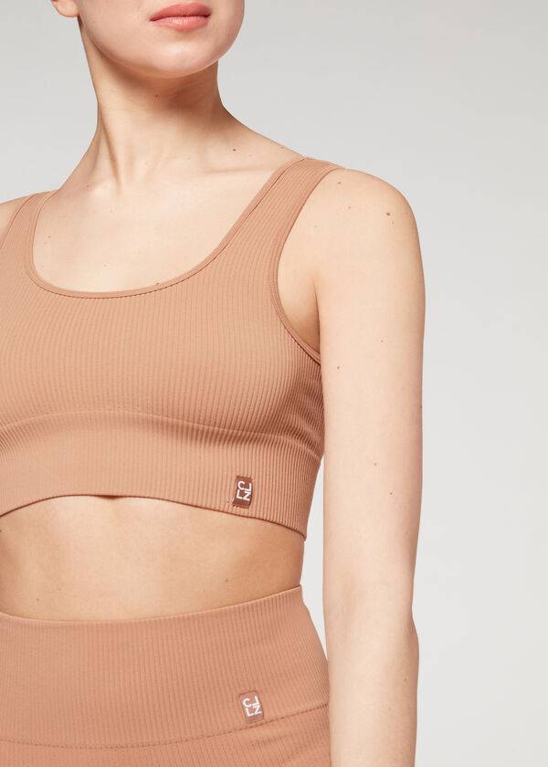 Calzedonia Seamless Räfflad Cover Ups Dam Beige | SE2082TV