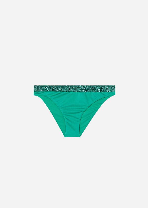 Calzedonia Sequined Cannes Bikiniunderdel Dam Gröna | SE2655WY