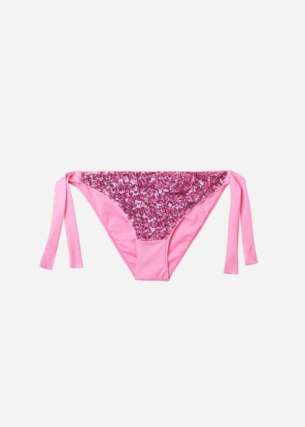 Calzedonia Sequined Side-Tie Cannes Bikiniunderdel Dam Rosa | SE2641HK