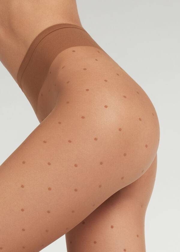 Calzedonia Sheer polka dot Strumpbyxor Dam Beige | SE2956AP