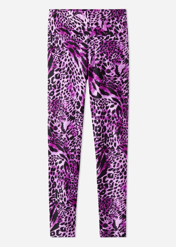 Calzedonia Shiny Animal-Print Gympa Leggings Dam Rosa | SE1509RW